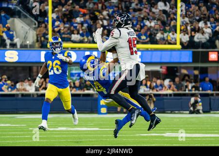 Los Angeles Rams cornerback Cobie Durant (14) enters the field before an  NFL game against the Las Vegas Raiders on Thursday, Dec. 8, 2022, in  Inglewood, Calif. (Dylan Stewart/Image of Sport/Sipa USA) (