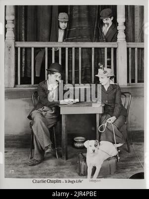 Charlie Chaplin and Edna Purviance in A Dog's Life (Pathepicture 1920s ...