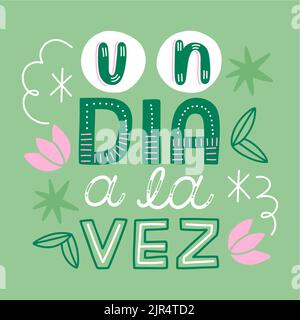 Flat design motivational phrases in spanish design Vector illustration Stock Vector
