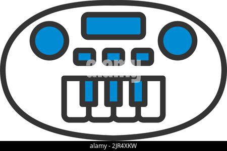 Synthesizer Toy Icon. Editable Bold Outline With Color Fill Design. Vector Illustration. Stock Vector