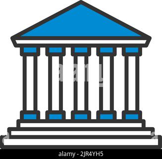 Courthouse Icon. Editable Bold Outline With Color Fill Design. Vector Illustration. Stock Vector