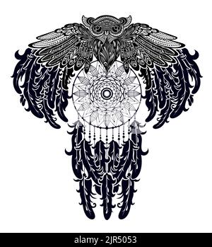 Owl Dreamcatcher by marinafduque on deviantART  Owl tattoo Dream catcher  Tattoo drawings