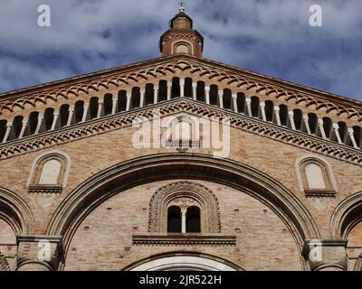 Facade of medieval Crema Dome, in Cremona province, Lombardy, Italy Stock Photo