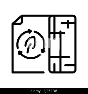 Eco roll fabric olor line icon. Pictogram for web page Stock Vector