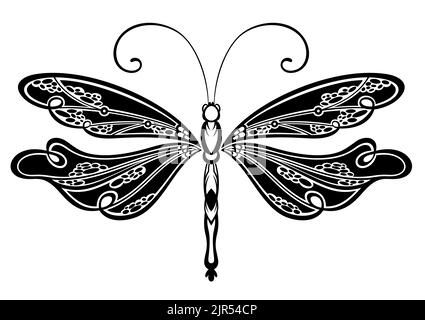 Dragonfly. Insect .Vector hand drawn sketch. Vintage engraved illustration isolated . Stock Vector
