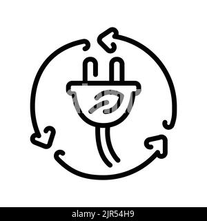 Eco electricity olor line icon. Pictogram for web page Stock Vector