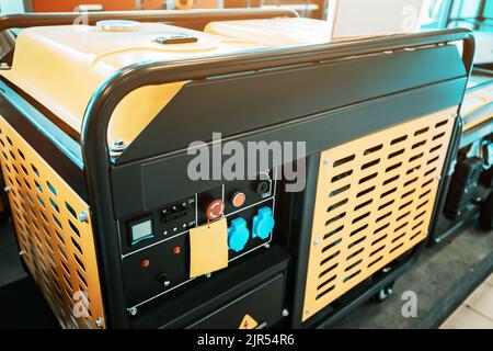 Portable Mobile Diesel Alternator as a Backup Power Source for Electric Home Appliances Stock Photo
