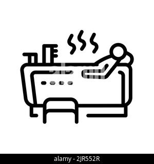 Medicinal bath sign olor line icon. Physiotherapy. Stock Vector