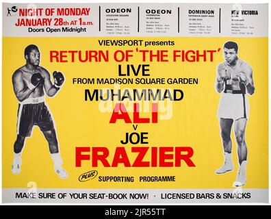 1974 Muhammad Ali vs. Joe Frazier II Closed Circuit Poster Stock Photo