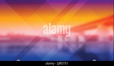 Vibrant technology abstract landscape collage background. Vector geometric design Stock Vector