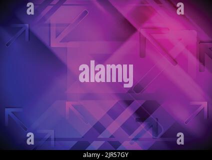 Blue and purple vector technology background with arrows Stock Vector