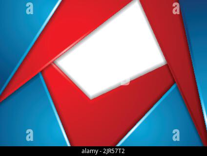 Colorful abstract corporate modern background. Blue and red contrast vector design Stock Vector