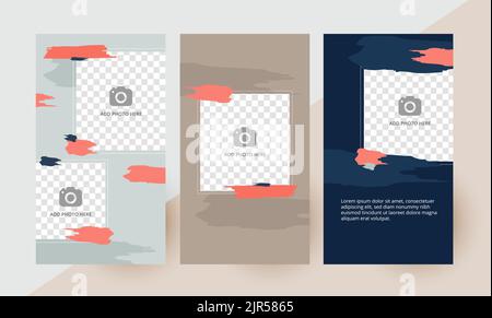 Social media post template, editable social media story template. Background for social media stories design vector. Stories Template. Vector illustration Stock Vector