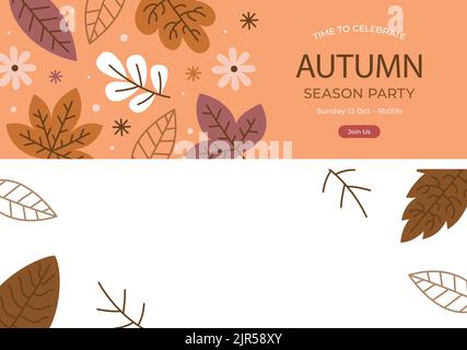 Flat horizontal banners set for autumn celebration Vector illustration Stock Vector