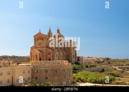 The shrine to Our Lady of Ta’ Pinu was built between 1920 and 1931. It is an architectural masterpiece and became a centre of pilgrimage Stock Photo