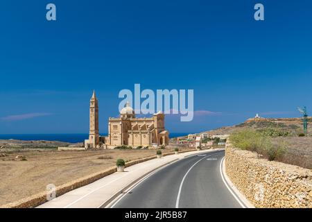 The shrine to Our Lady of Ta’ Pinu was built between 1920 and 1931. It is an architectural masterpiece and became a centre of pilgrimage Stock Photo