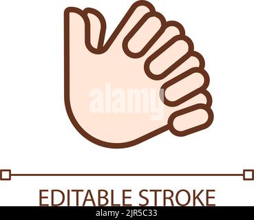 Clasped hands pixel perfect RGB color icon Stock Vector
