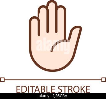 Stop gesture pixel perfect RGB color icon Stock Vector