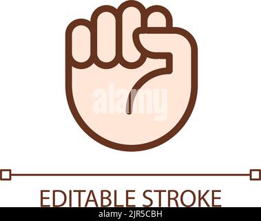 Riot fist pixel perfect RGB color icon Stock Vector