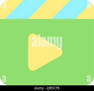 Video editing flat color ui icon Stock Vector
