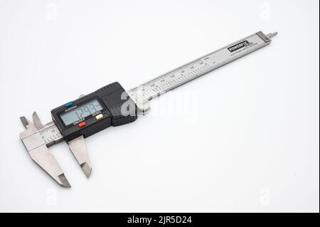 A precision measuring tool isolated on a white background Stock Photo