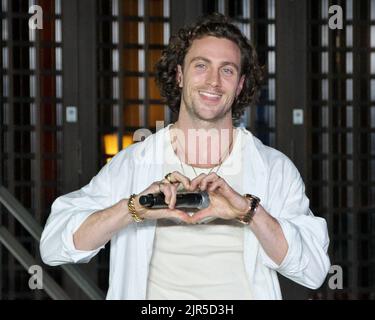 Tokyo, Japan. 22nd Aug, 2022. Actor Aaron Taylor-Johnson attends the promotion event for the film 'Bullet Train' at Koyasan Tokyo Betsuin Temple in Tokyo, Japan on Monday, August 22, 2022. This film will open September 1, 2022 in Japan. Photo by Keizo Mori/UPI Credit: UPI/Alamy Live News Stock Photo