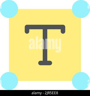 Text flat color ui icon Stock Vector