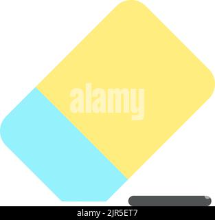 Eraser flat color ui icon Stock Vector