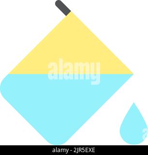 Paint bucket tool flat color ui icon Stock Vector