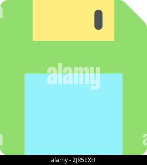 Save flat color ui icon Stock Vector