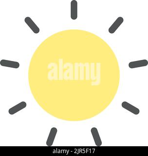 Sun flat color ui icon Stock Vector