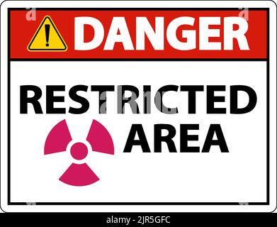 Danger Restricted Area Sign On White Background Stock Vector