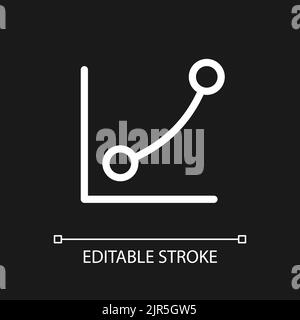 Curves tool pixel perfect white linear ui icon for dark theme Stock Vector