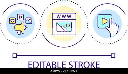 Social media advertising loop concept icon Stock Vector