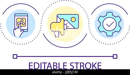 Sharing social media post loop concept icon Stock Vector