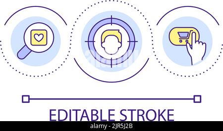 Customer-centric e commerce loop concept icon Stock Vector