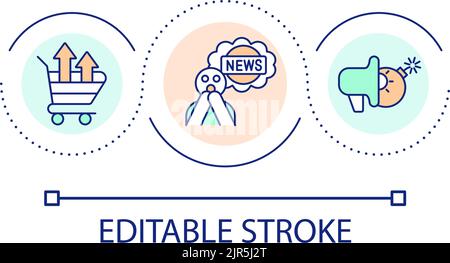 Shock advertising loop concept icon Stock Vector