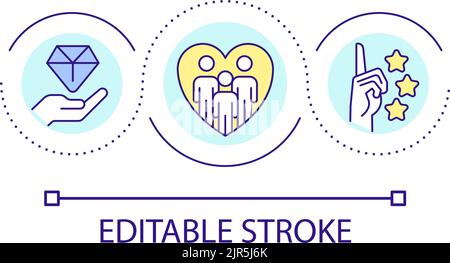 Meeting customer expectations loop concept icon Stock Vector
