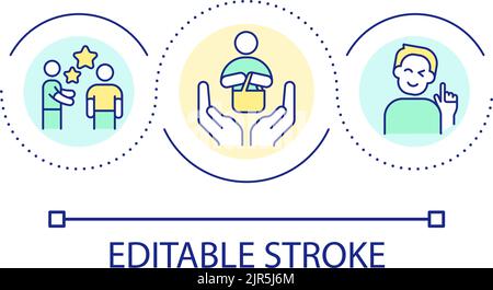 Giving compliments to customers loop concept icon Stock Vector
