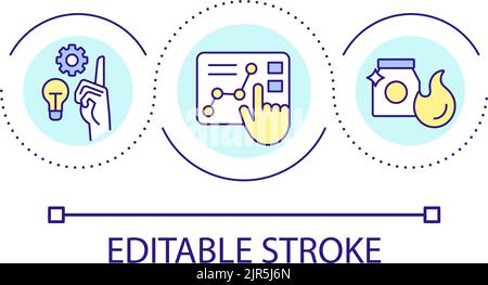 Measuring performance of sales loop concept icon Stock Vector