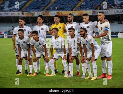 Kolata, India. 20th Aug, 2022. ATK Mohun Bagan FC ( green & Maroon ) played against Rajasthan United FC ( white) in the match no 9 for the group B, during the Durand cup football 2022 played at The Vivekananda Yuba Bharati Krirangan ( VYBK ) in Kolkata on 20-08-2022.ATK Mohun Bagan loses 2-3 to Rajasthan United (Credit Image: © Amlan Biswas/Pacific Press via ZUMA Press Wire) Stock Photo