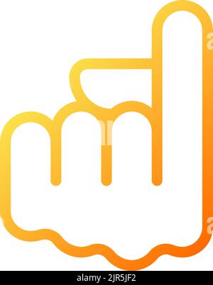 Index finger pointing up pixel perfect gradient linear vector icon Stock Vector