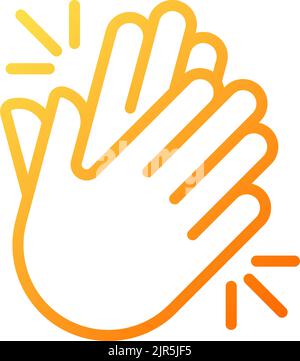 Clapping hands pixel perfect gradient linear vector icon Stock Vector