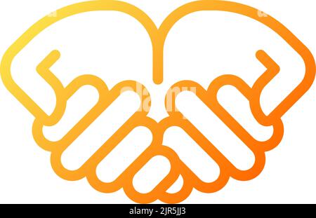 Begging hands pixel perfect gradient linear vector icon Stock Vector