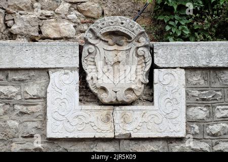 medieval coat of arms of Caccamo in western Sicily, Italy Stock Photo