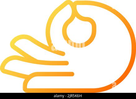 Meditation mudra pixel perfect gradient linear vector icon Stock Vector