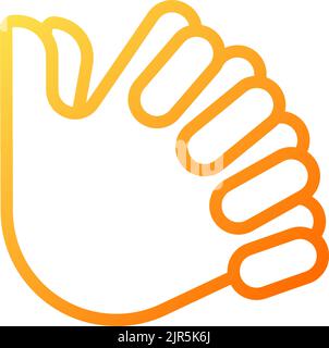 Clasped hands pixel perfect gradient linear vector icon Stock Vector