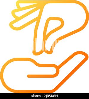 Giving and taking hands pixel perfect gradient linear vector icon Stock Vector