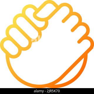 Friendly handshake pixel perfect gradient linear vector icon Stock Vector