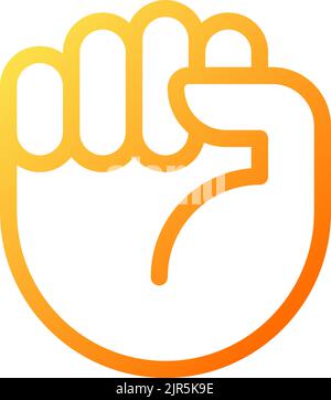 Riot fist pixel perfect gradient linear vector icon Stock Vector